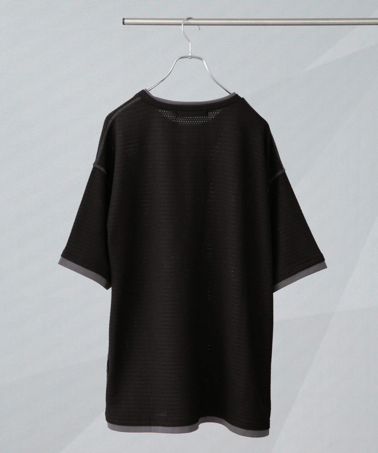カラーステッチジャガードTシャツ 半袖