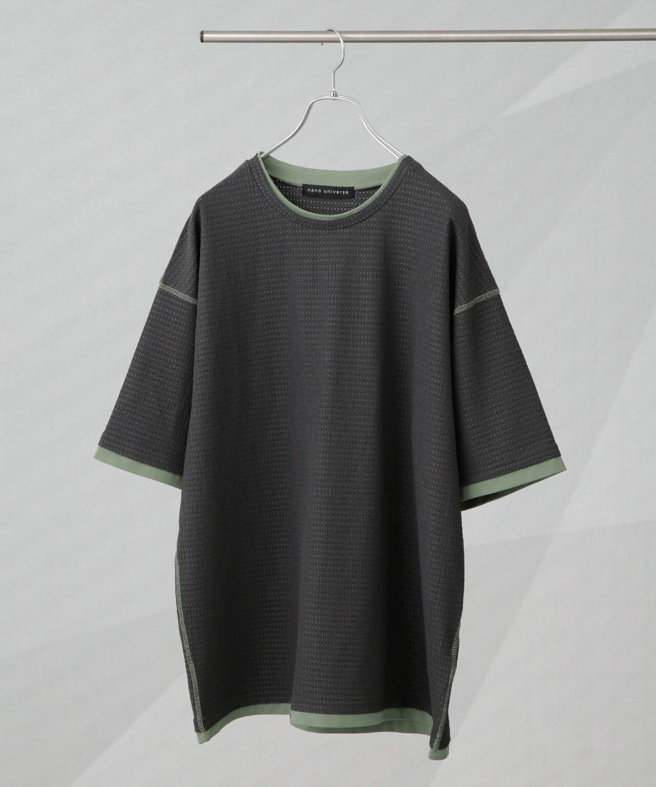 カラーステッチジャガードTシャツ 半袖