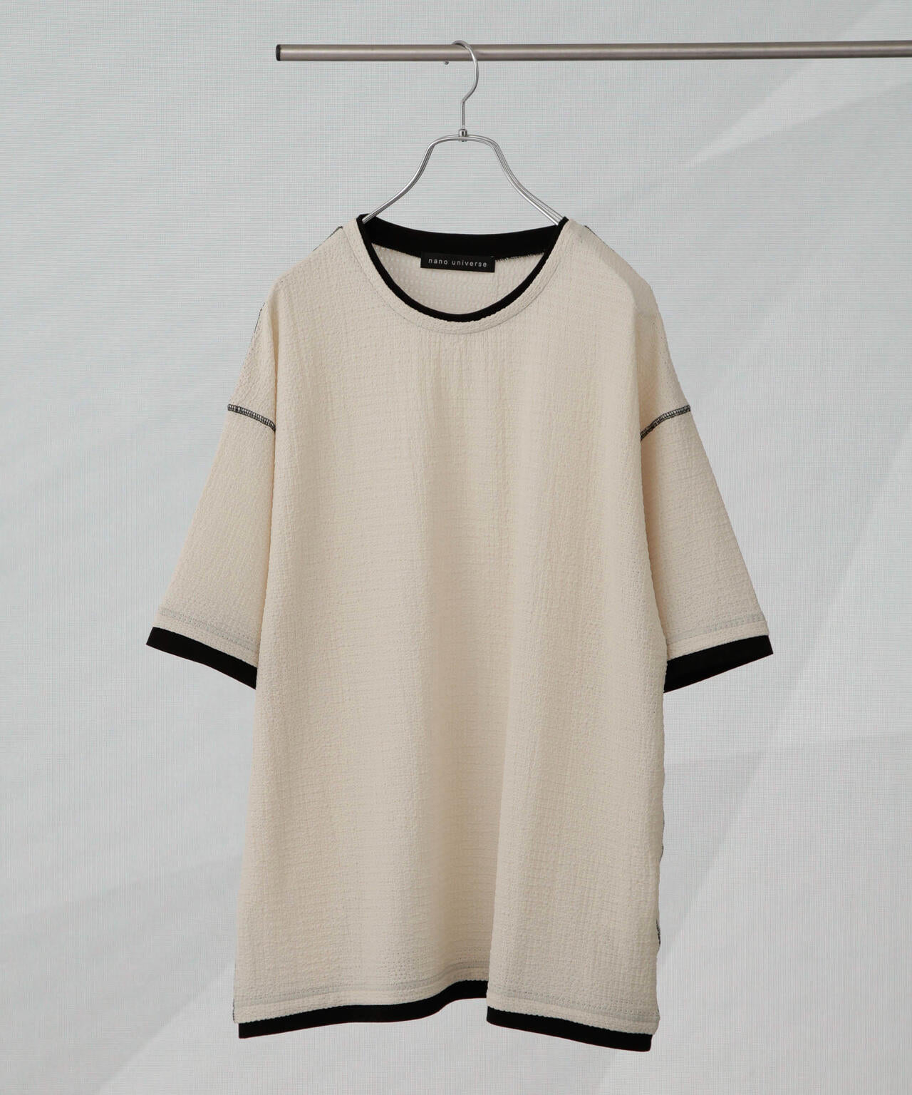カラーステッチジャガードTシャツ 半袖
