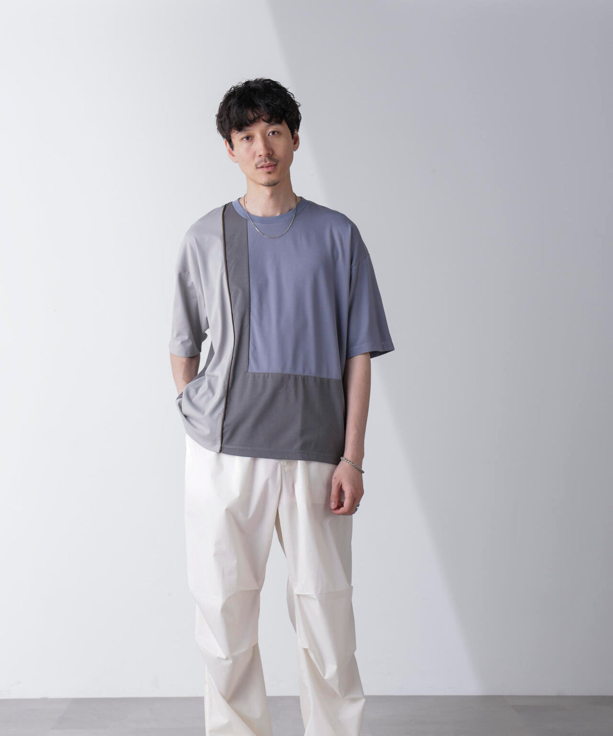 リラックス切り替えスムースTシャツ 半袖