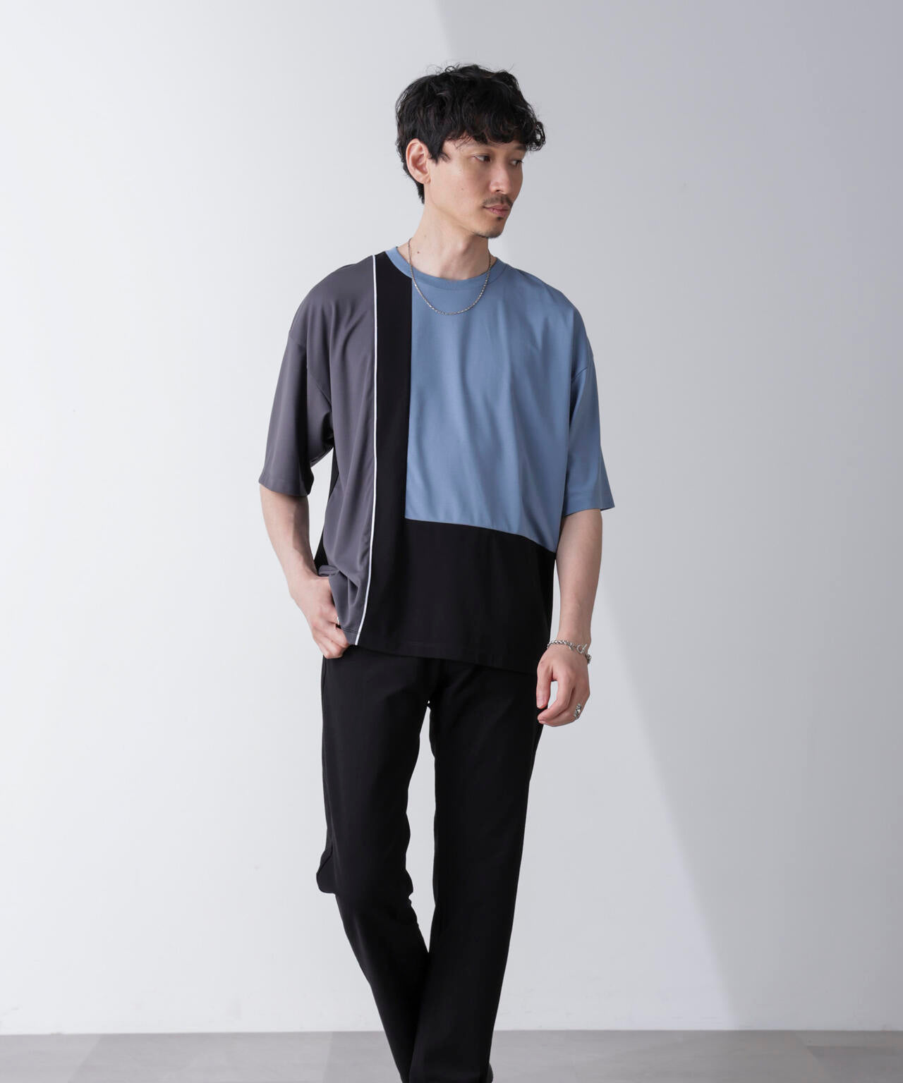 リラックス切り替えスムースTシャツ 半袖