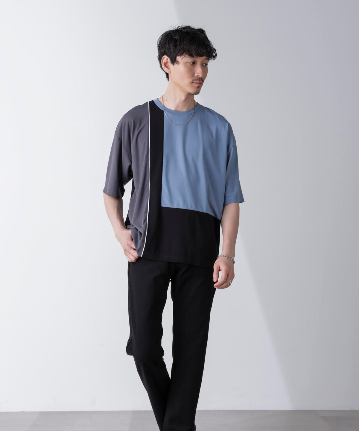 リラックス切り替えスムースTシャツ 半袖