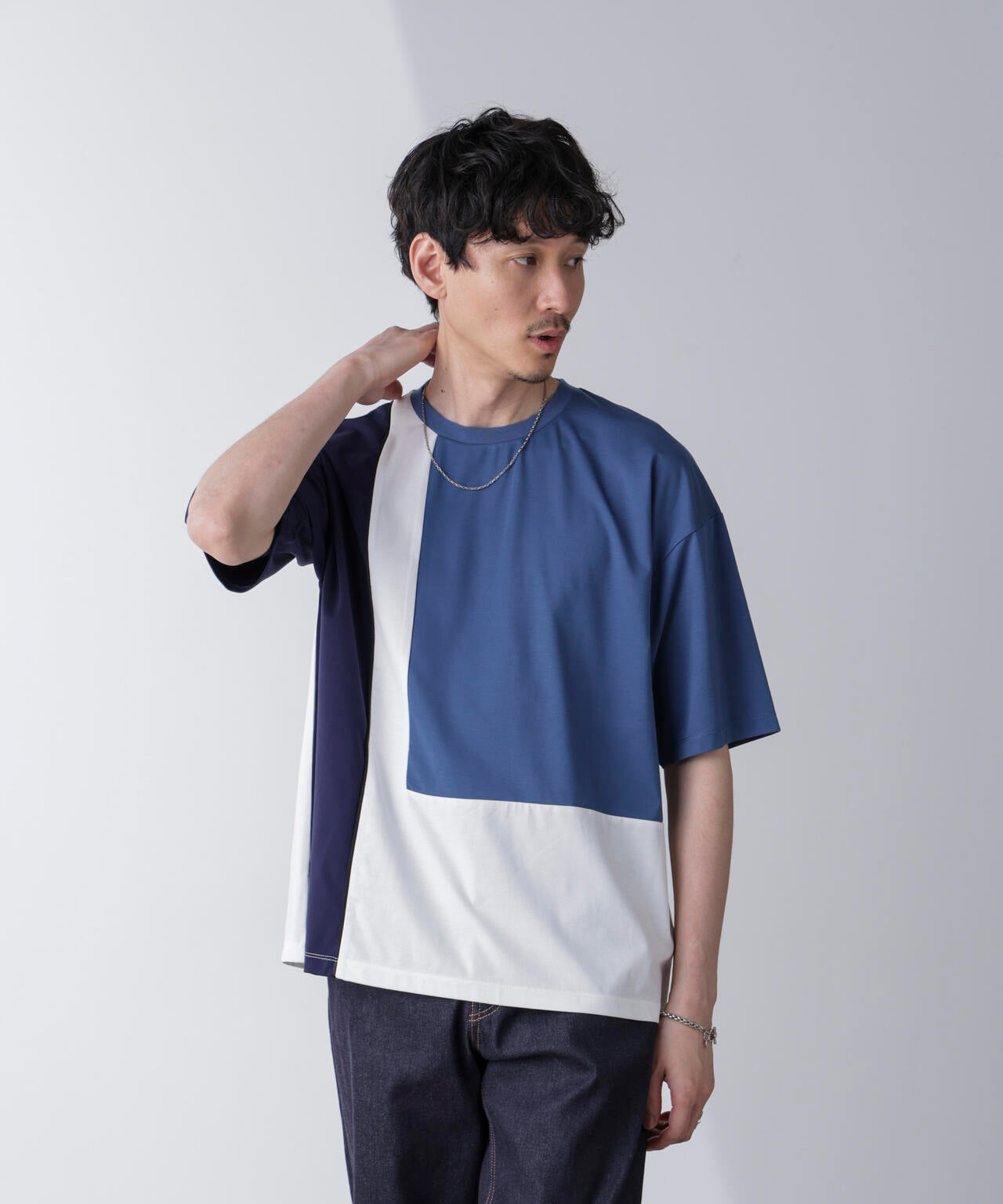リラックス切り替えスムースTシャツ 半袖