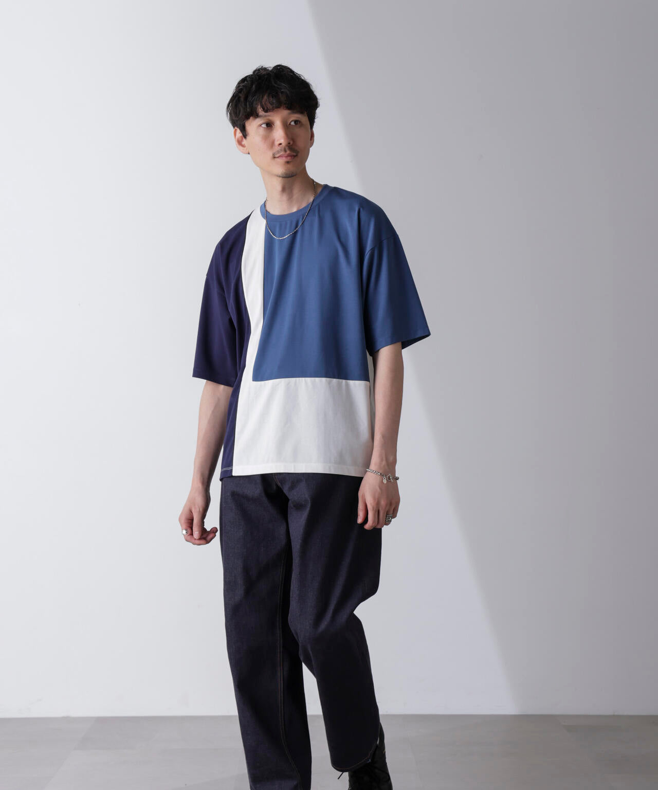 リラックス切り替えスムースTシャツ 半袖