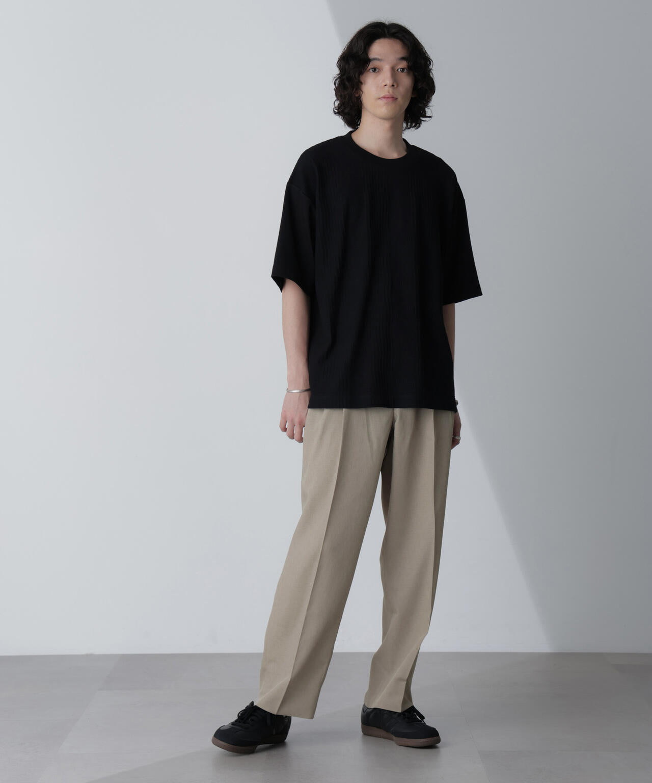 テックリネンリラックスタックテーパードパンツ(セットアップ可)
