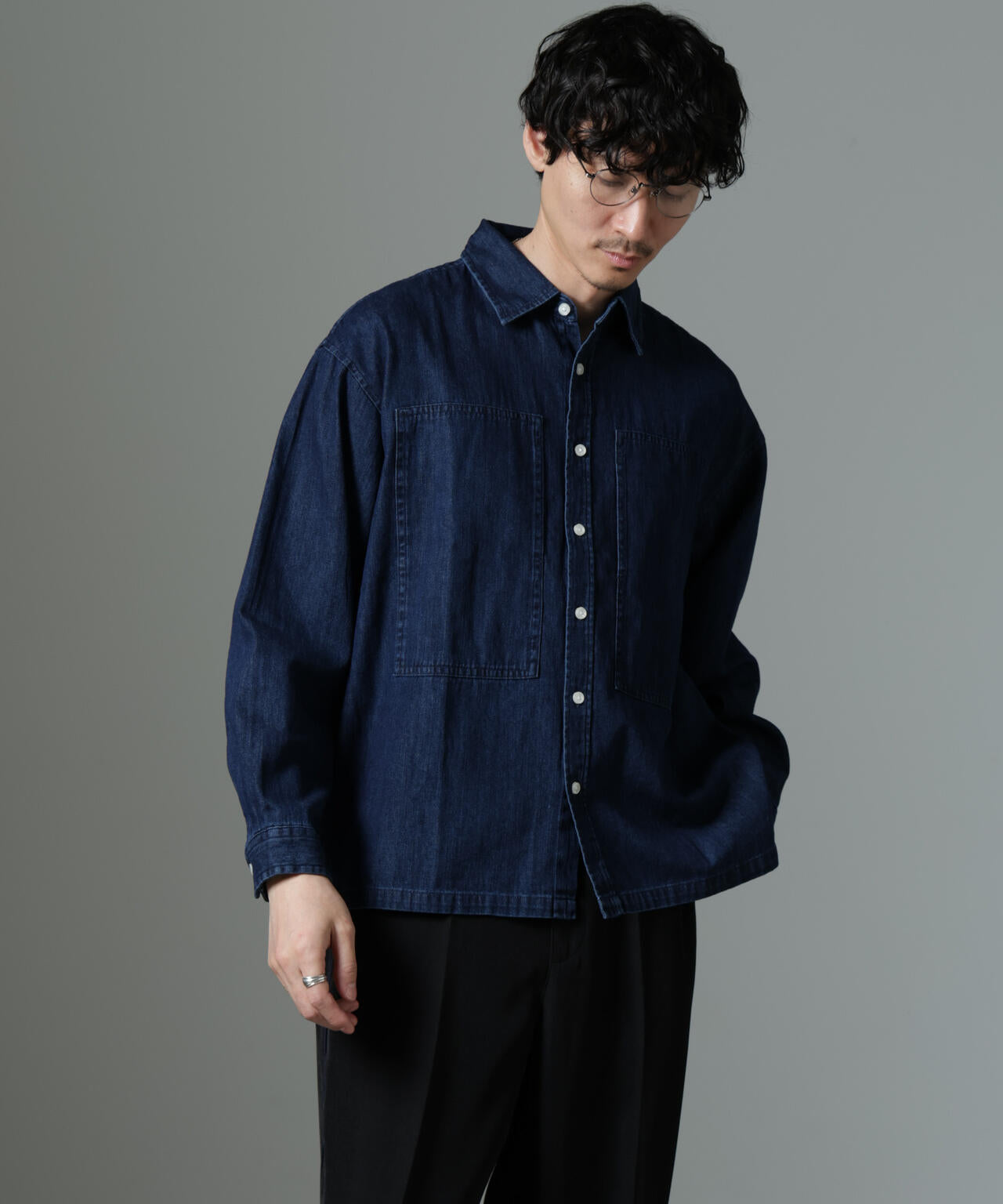 NORMANBROS別注 ワイドポケット デニムシャツ