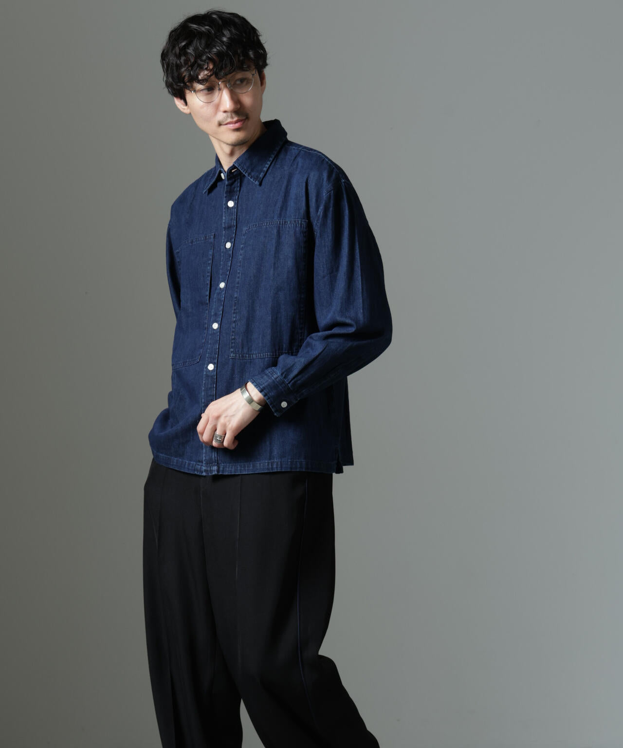 NORMANBROS別注 ワイドポケット デニムシャツ
