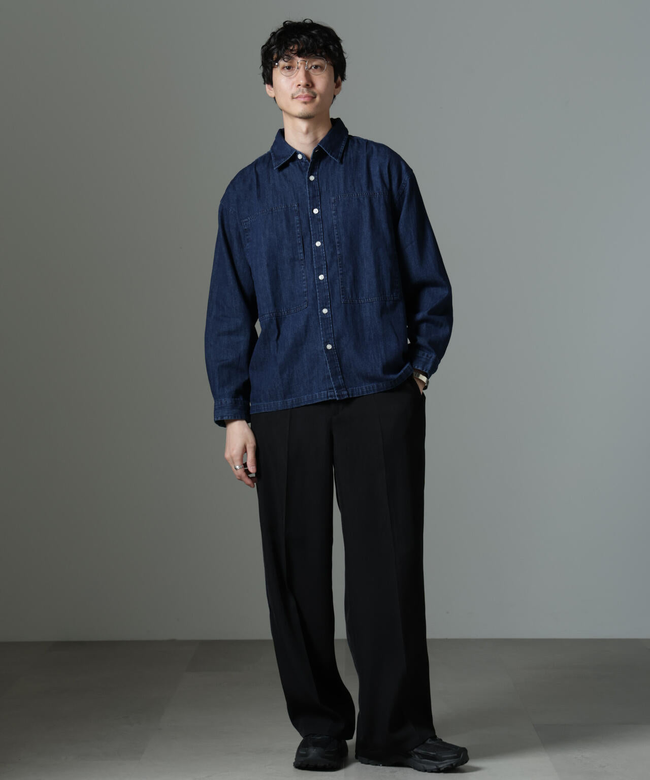 NORMANBROS別注 ワイドポケット デニムシャツ