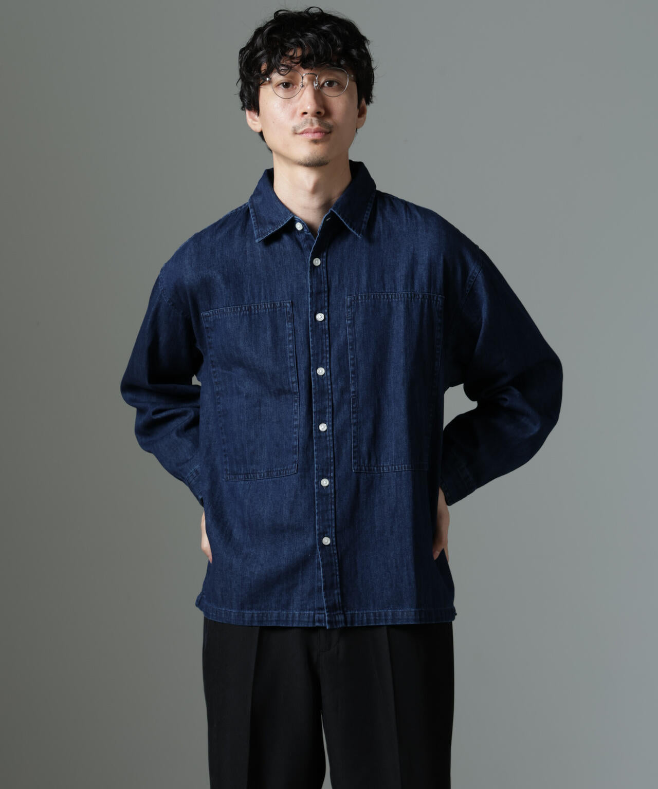 NORMANBROS別注 ワイドポケット デニムシャツ