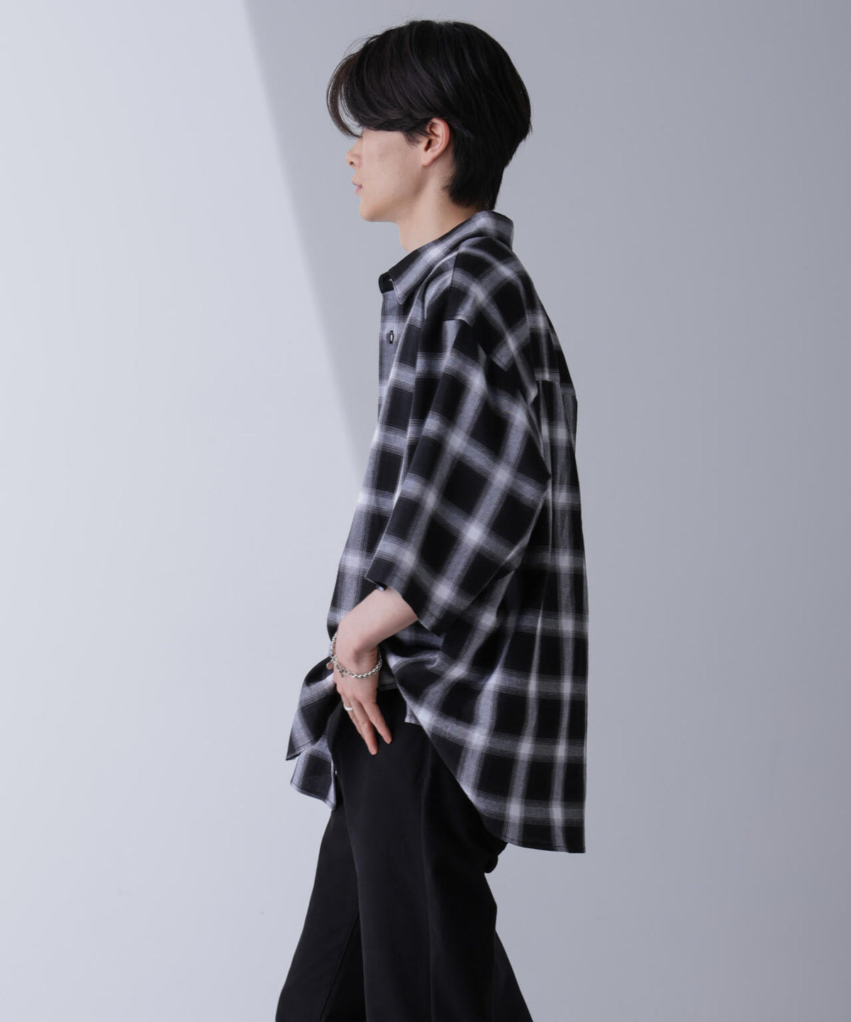 リラックスオンブレーチェックシャツ 半袖
