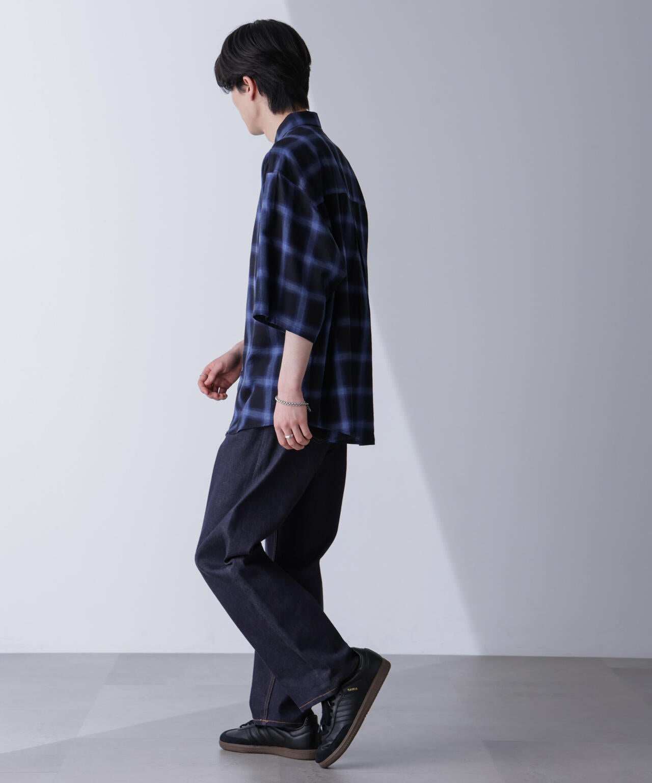 リラックスオンブレーチェックシャツ 半袖