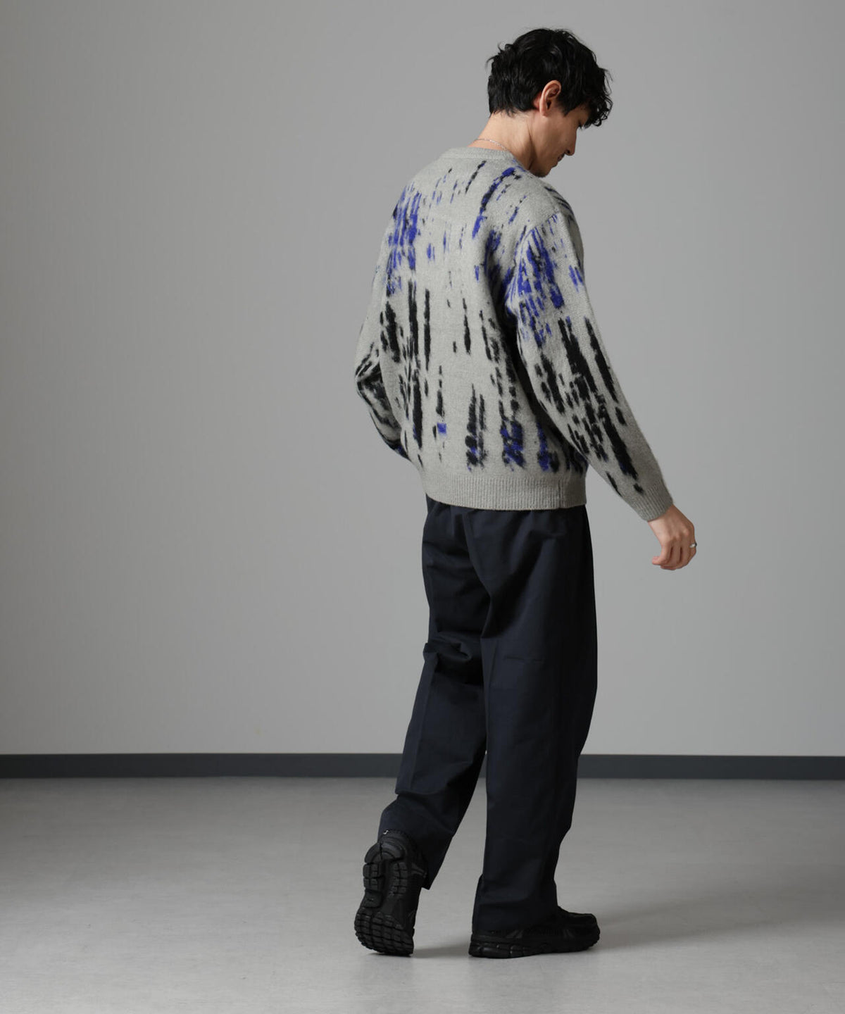 ペイントグラデーションモヘヤライクニット