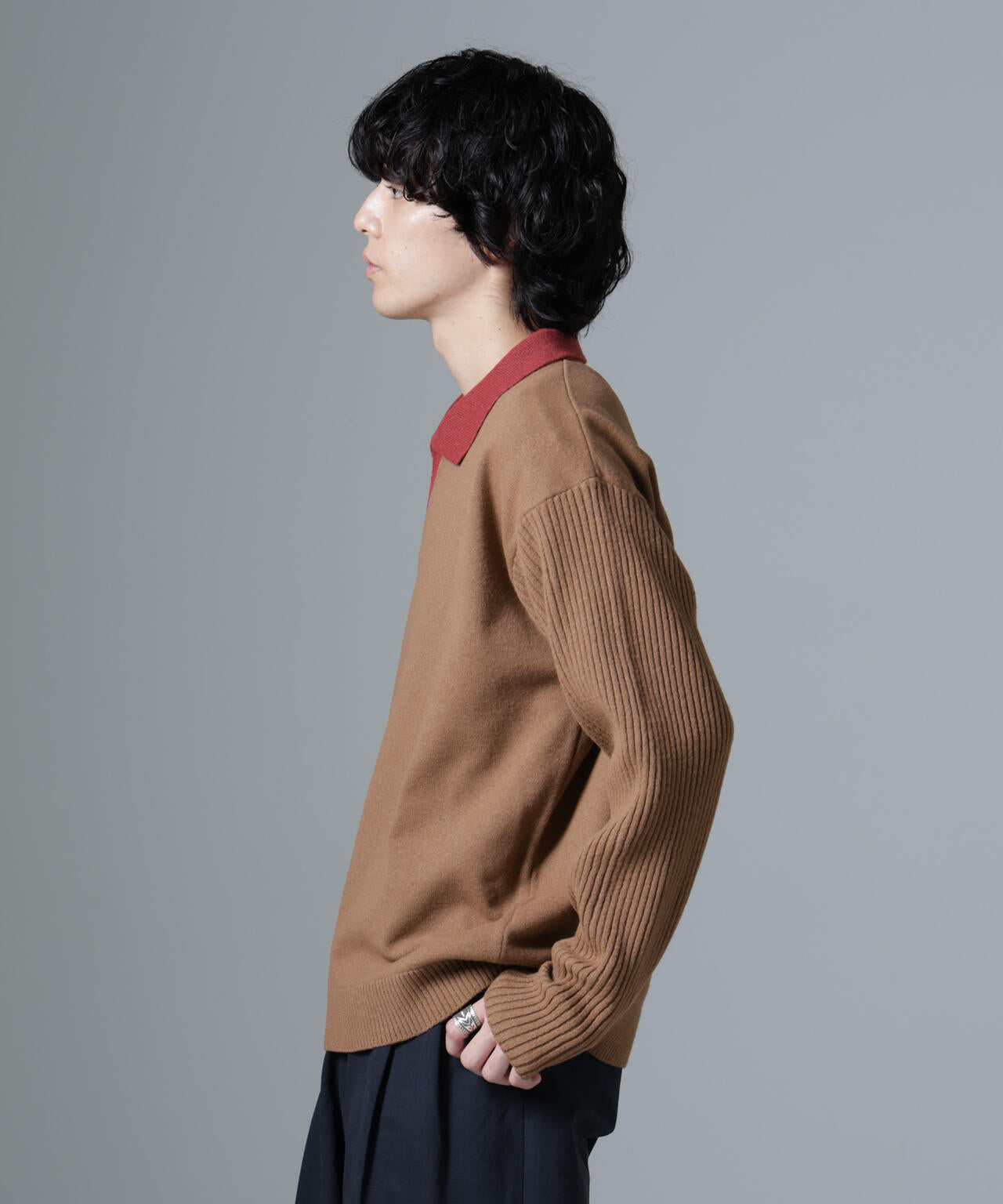WEB限定/バイカラースキッパーニット