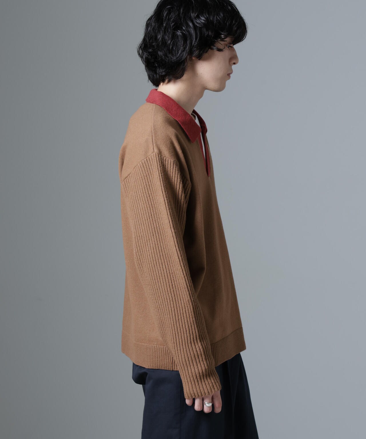 WEB限定/バイカラースキッパーニット