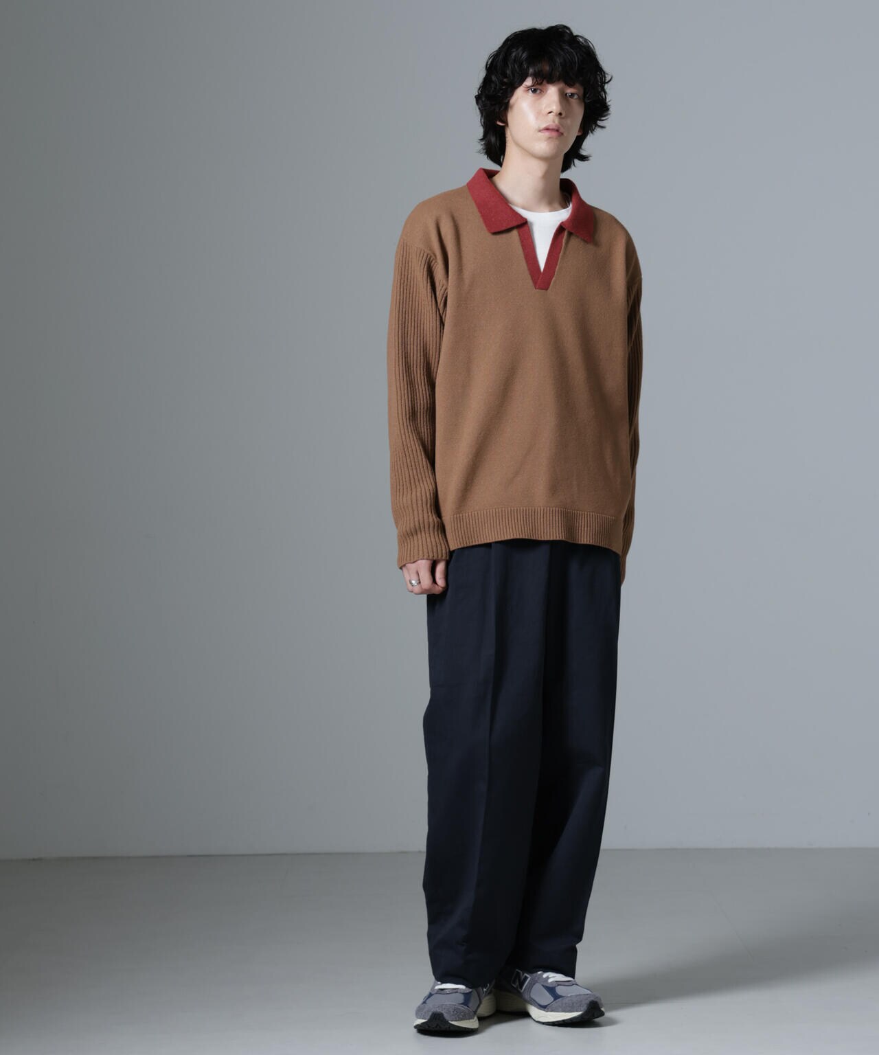 WEB限定/バイカラースキッパーニット