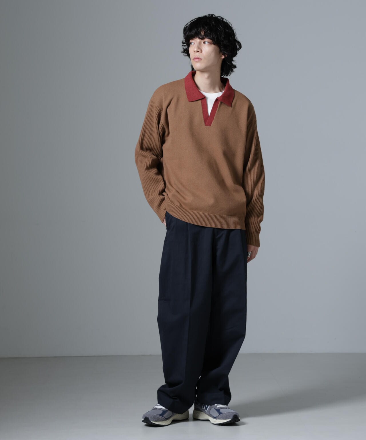 WEB限定/バイカラースキッパーニット