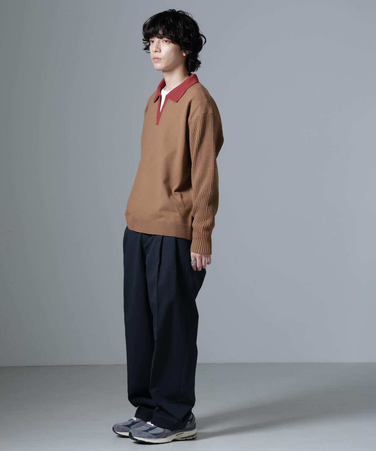 WEB限定/バイカラースキッパーニット