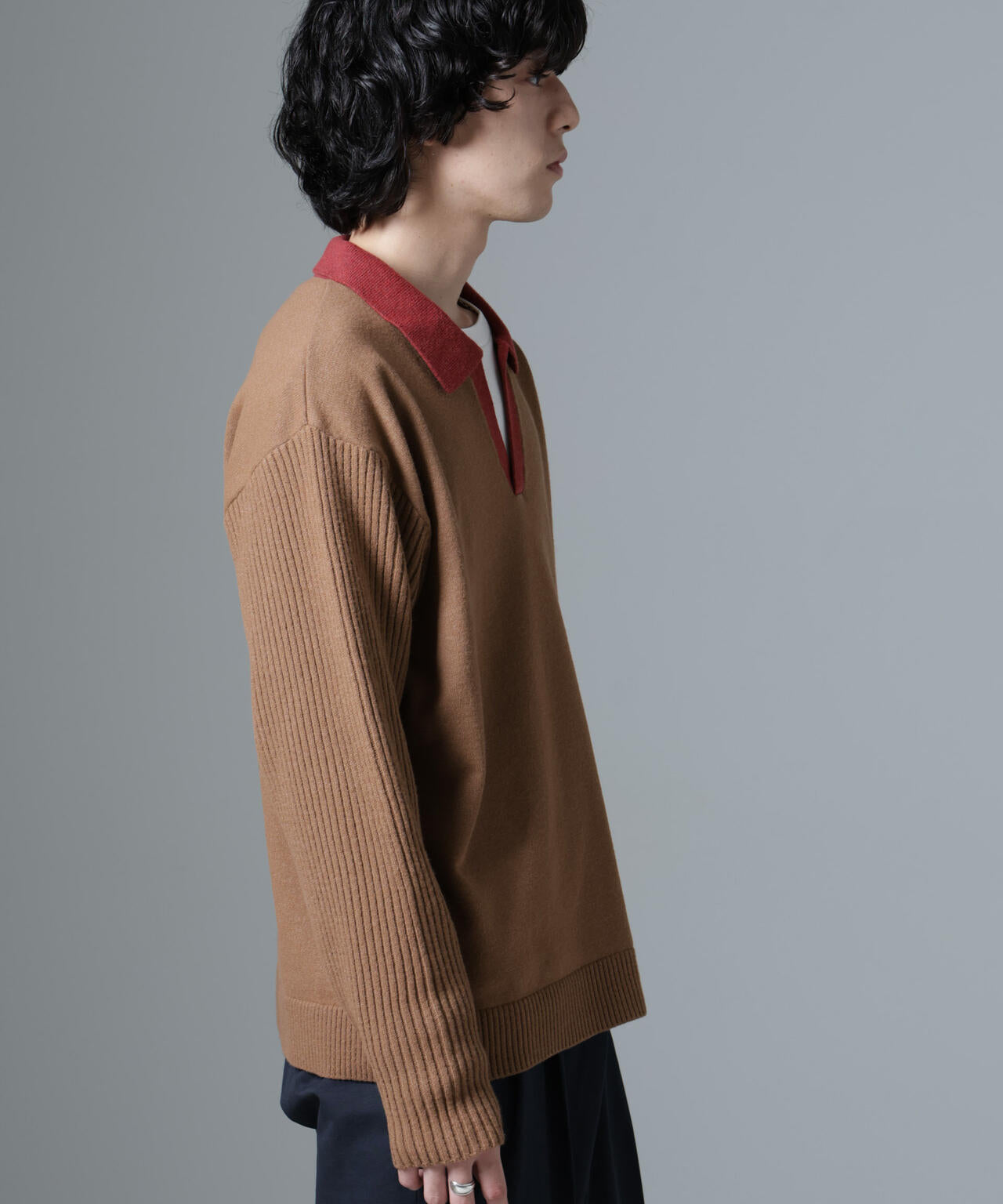 WEB限定/バイカラースキッパーニット
