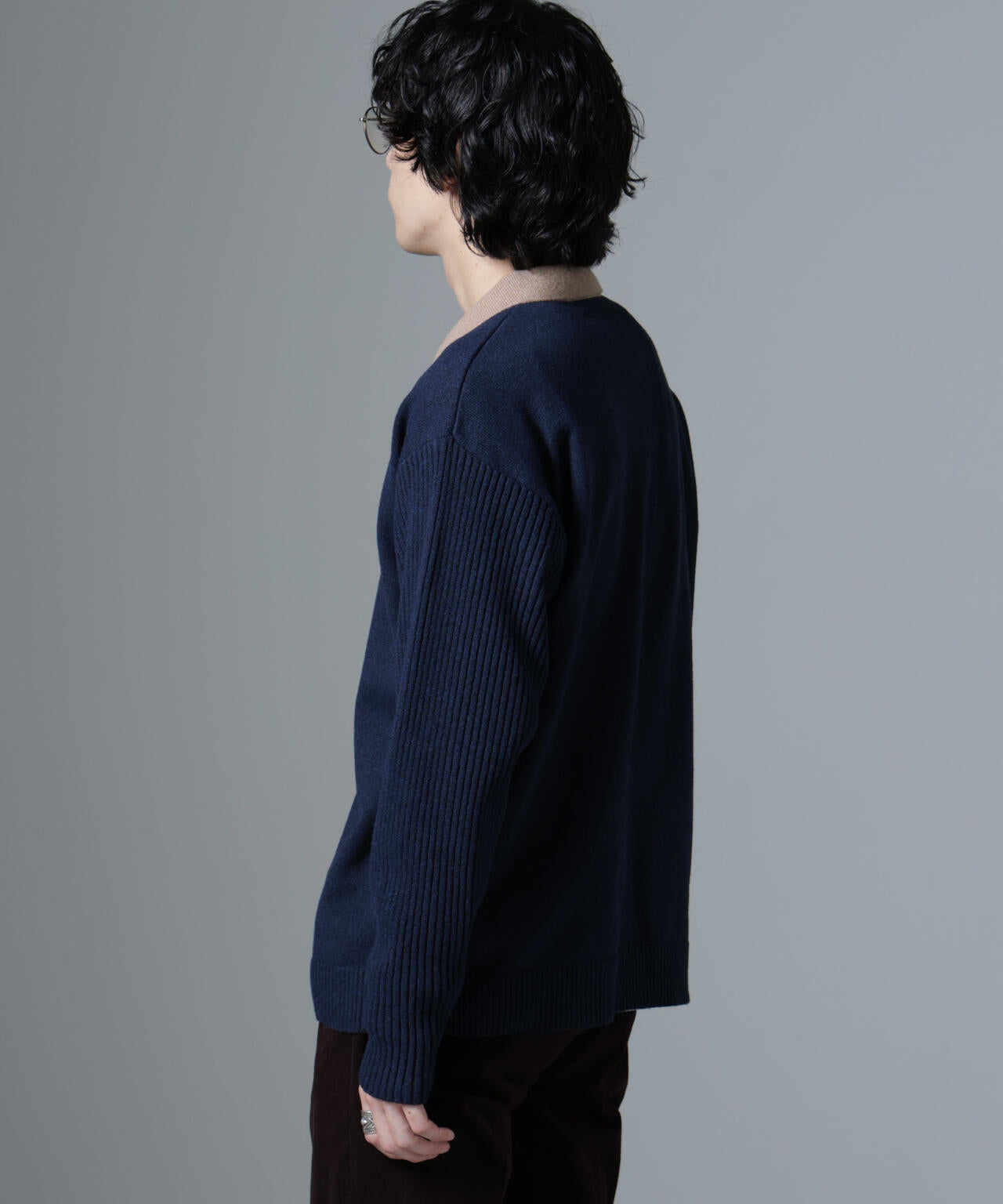 WEB限定/バイカラースキッパーニット