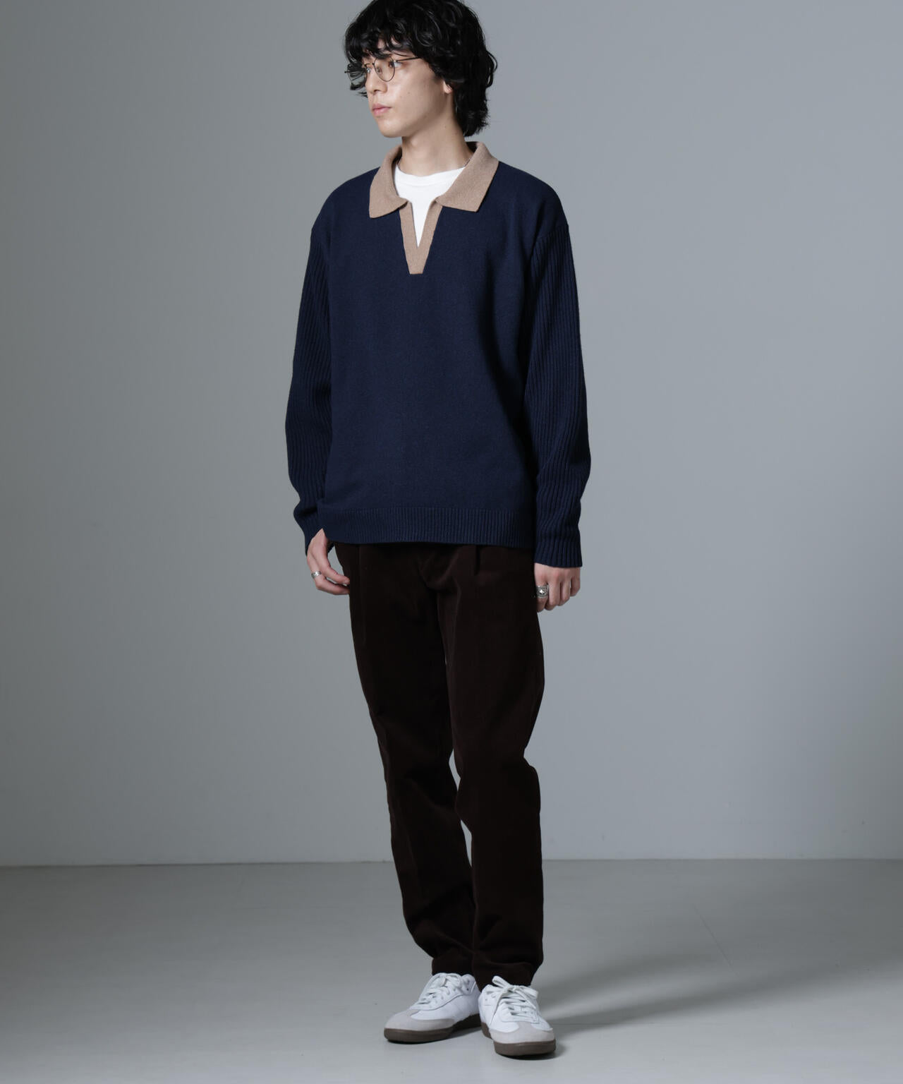 WEB限定/バイカラースキッパーニット