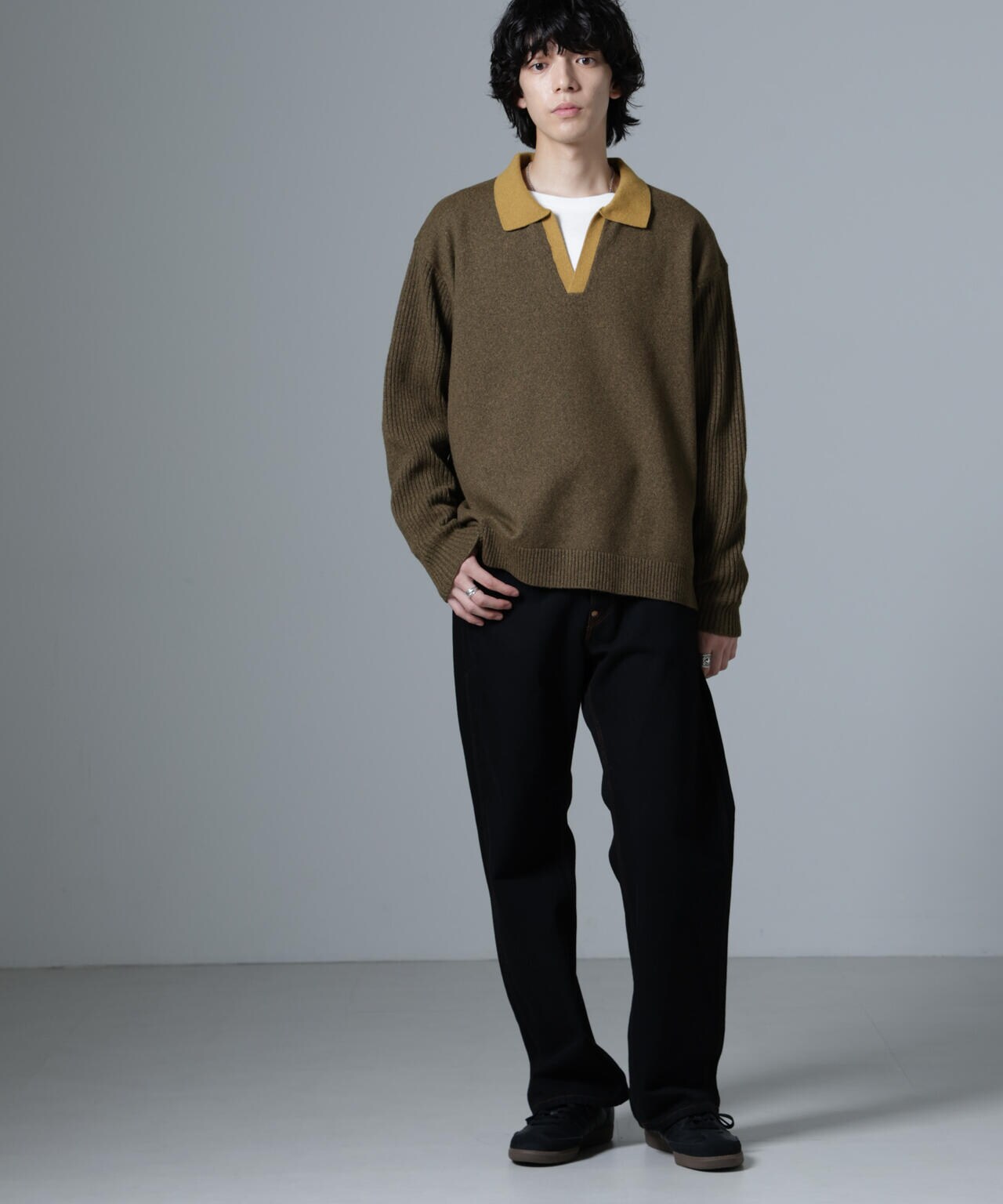 WEB限定/バイカラースキッパーニット