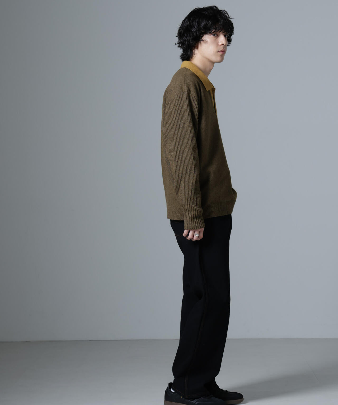 WEB限定/バイカラースキッパーニット