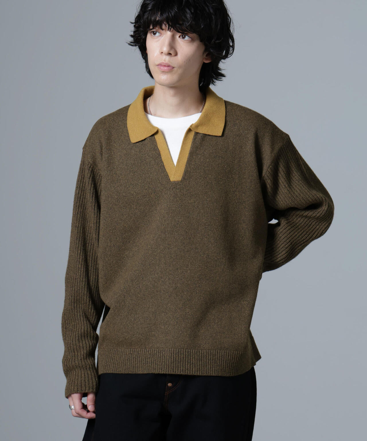 WEB限定/バイカラースキッパーニット