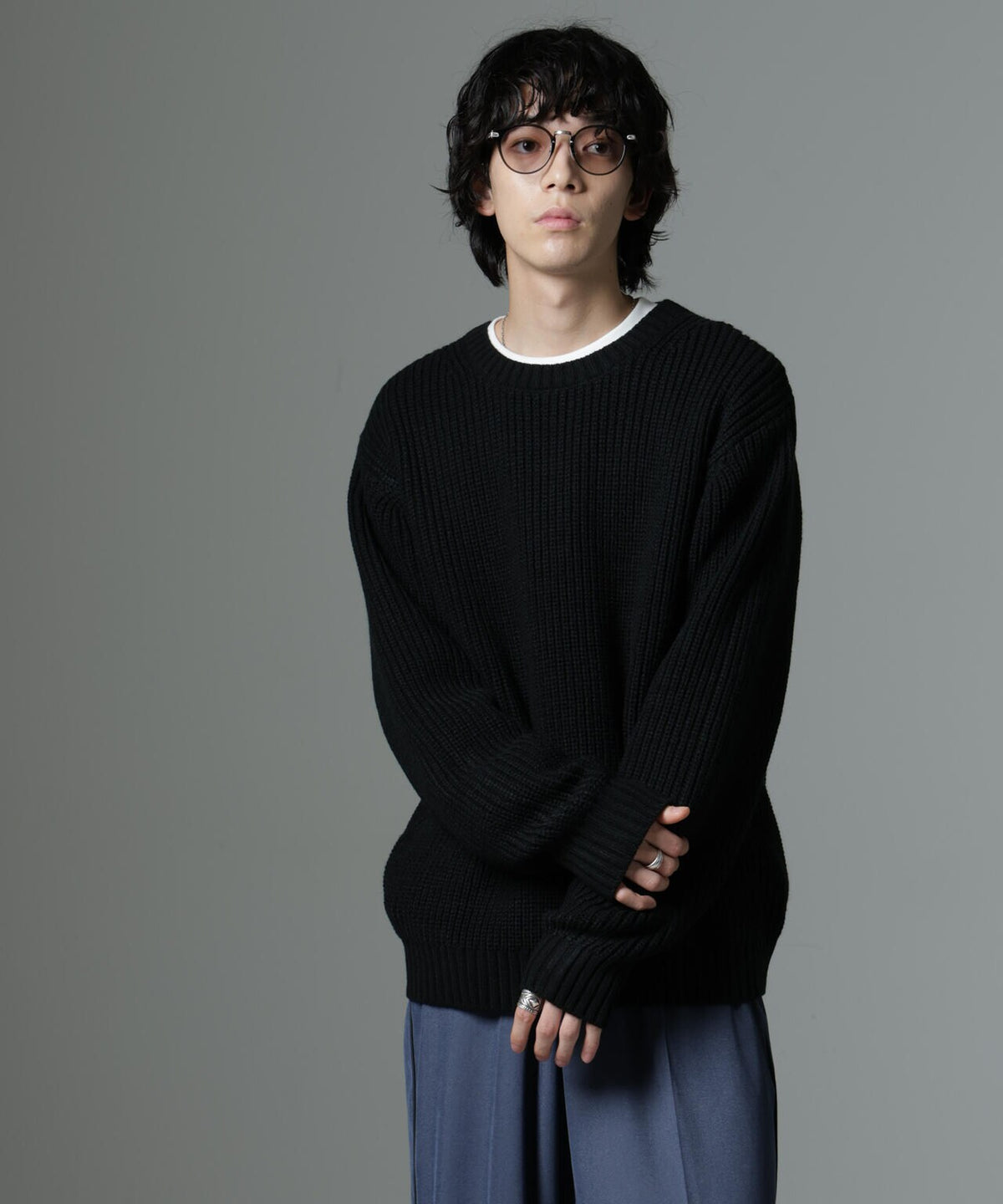 リラックス畦ニット