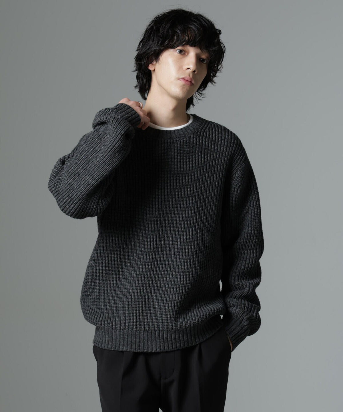 リラックス畦ニット