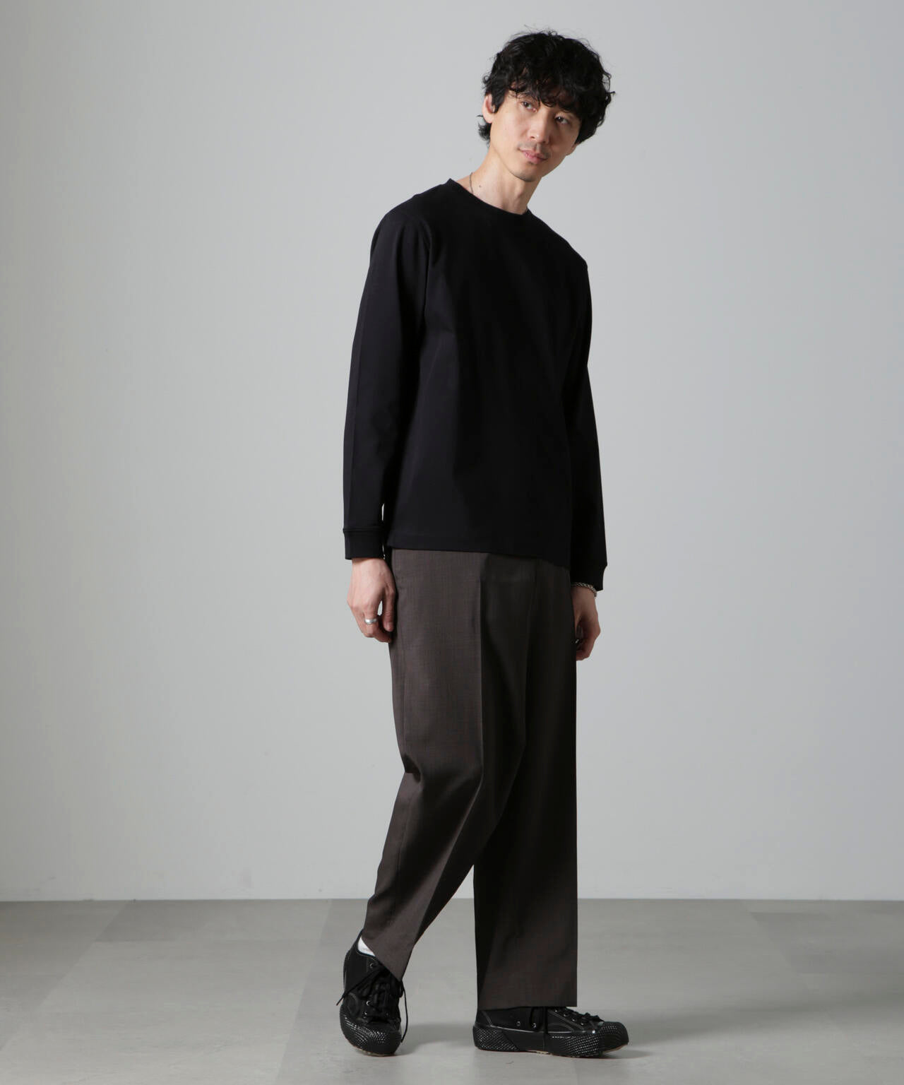 アンチスメルクルーネックTシャツ 長袖