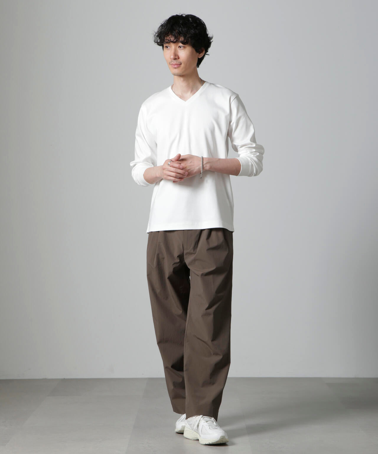 アンチスメルVネックTシャツ 長袖