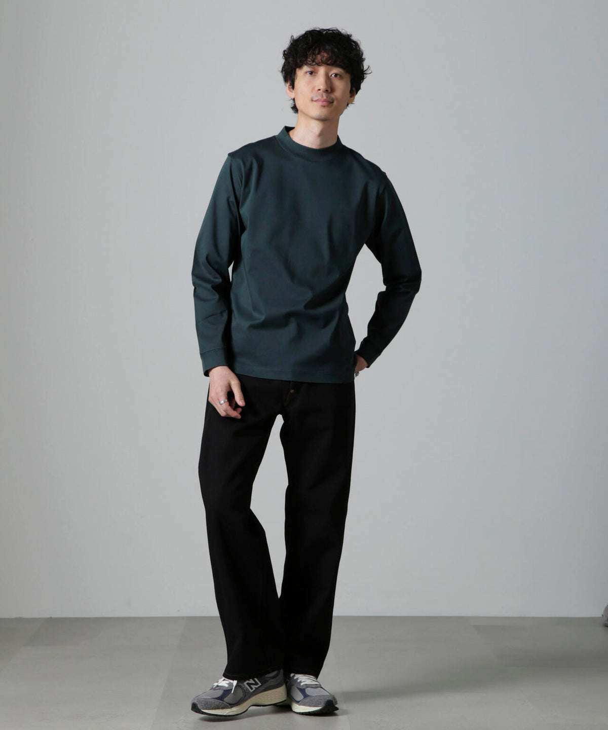 アンチスメルモックネックTシャツ 長袖