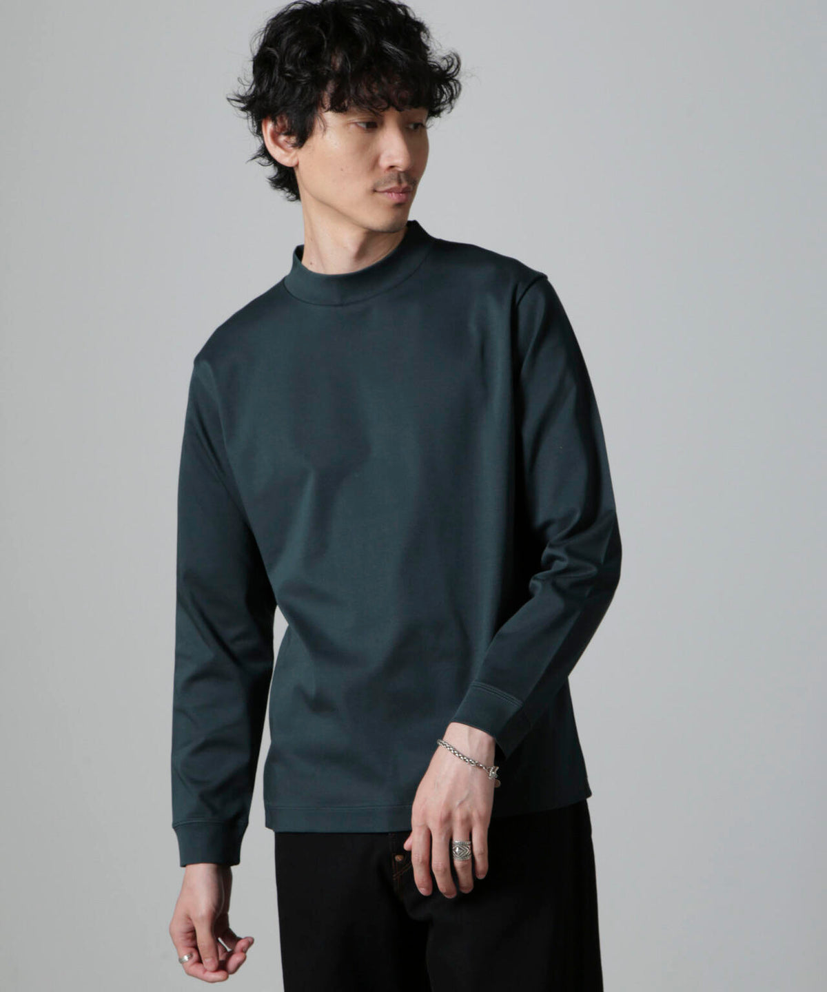 アンチスメルモックネックTシャツ 長袖