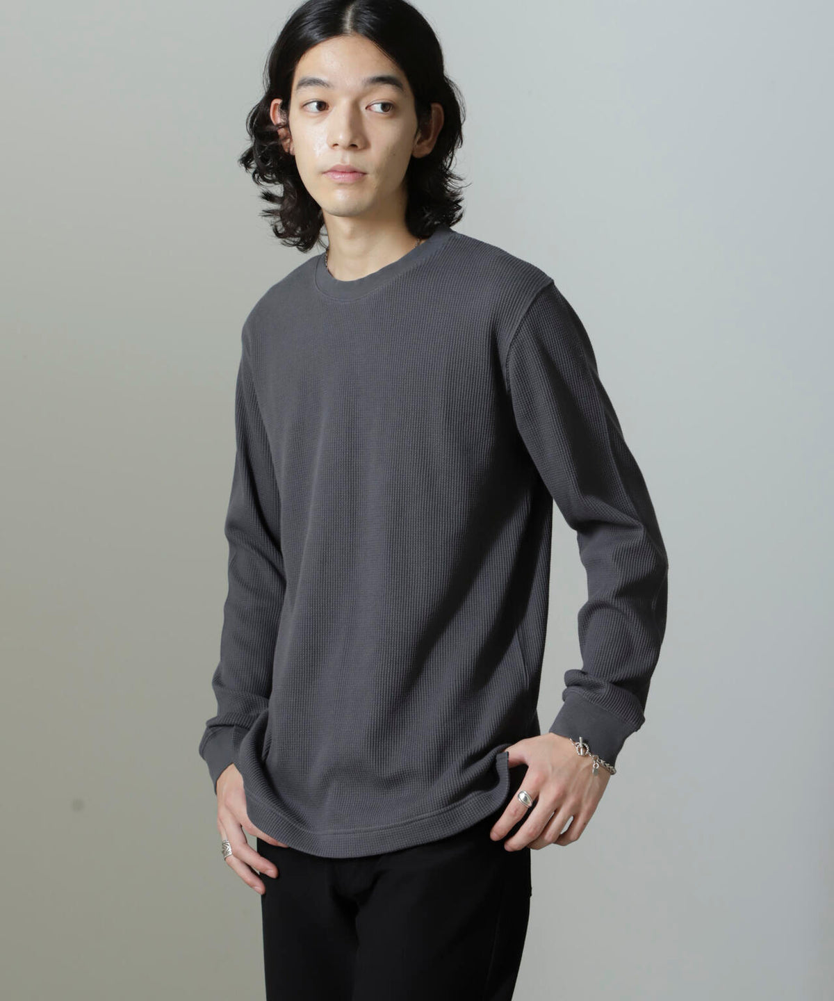 アンチスメルワッフルTシャツ 長袖