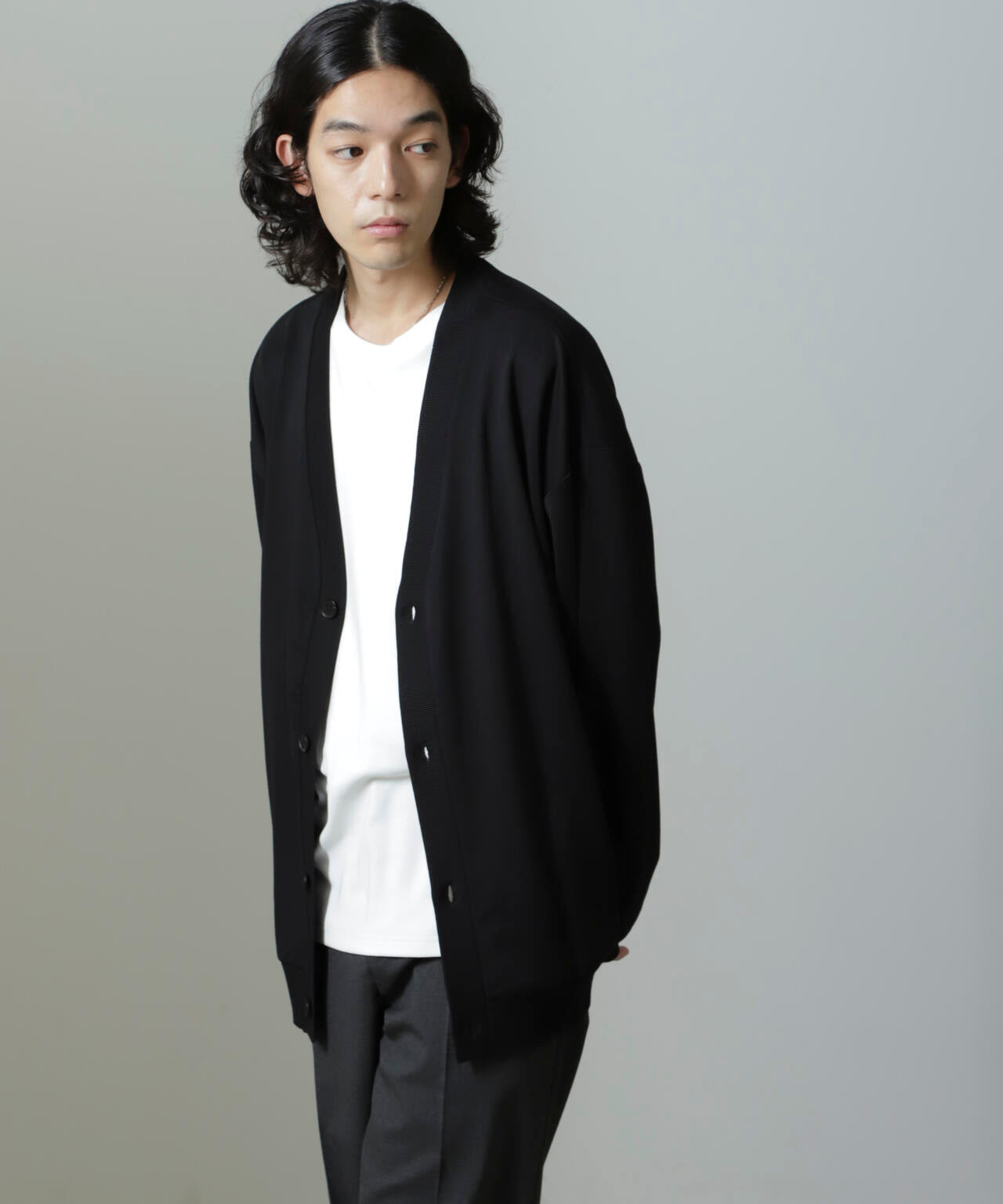 WEB限定/ダブルジャージービッグシルエットカーディガン