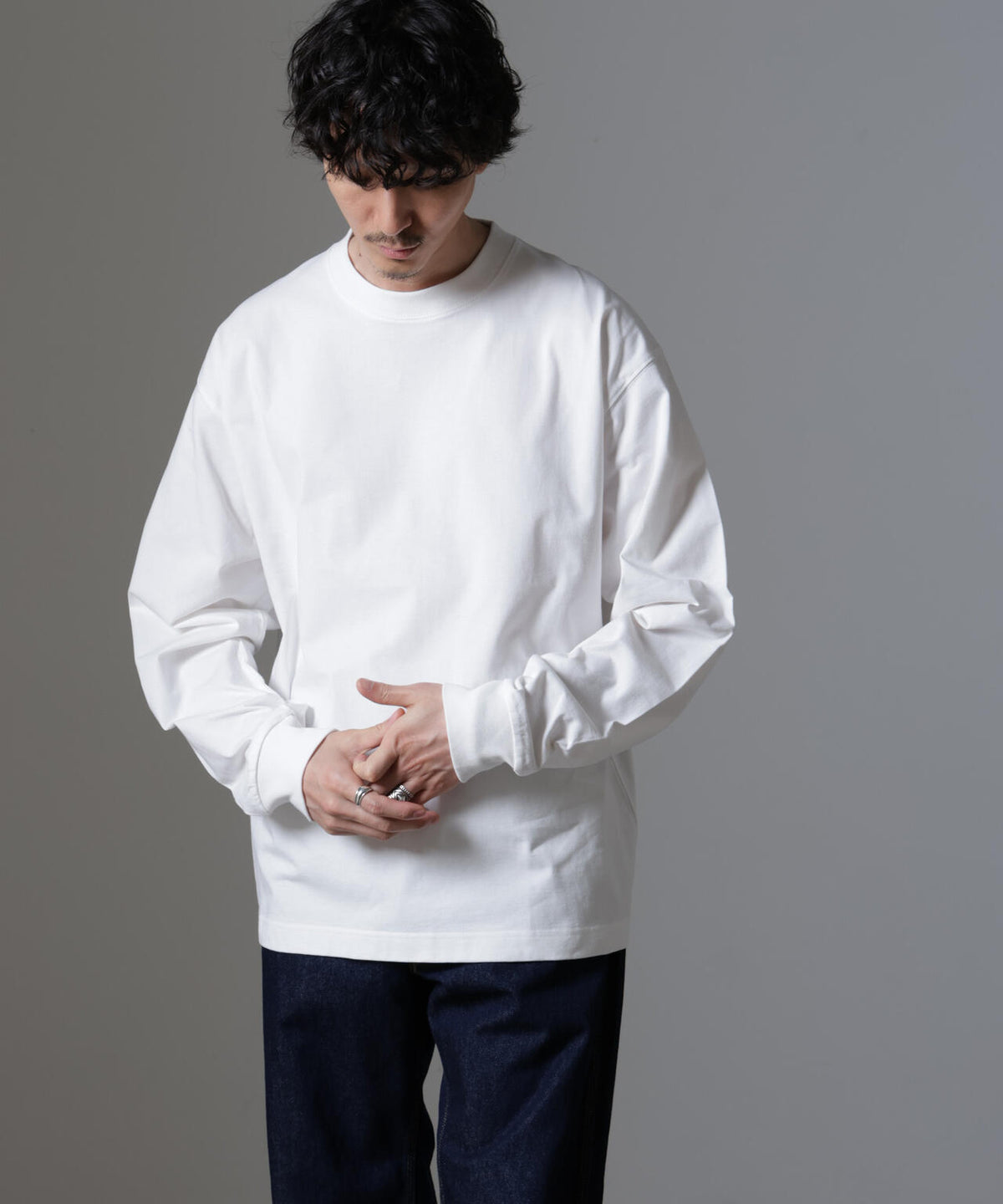 ビッグシルエットワンポイントTシャツ 長袖