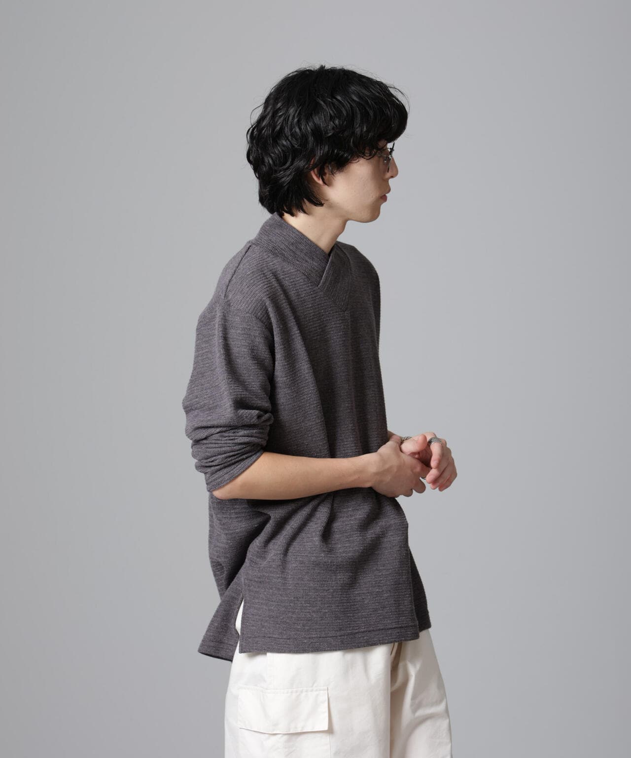 WEB限定/デザインネックサーマルプルオーバー 長袖