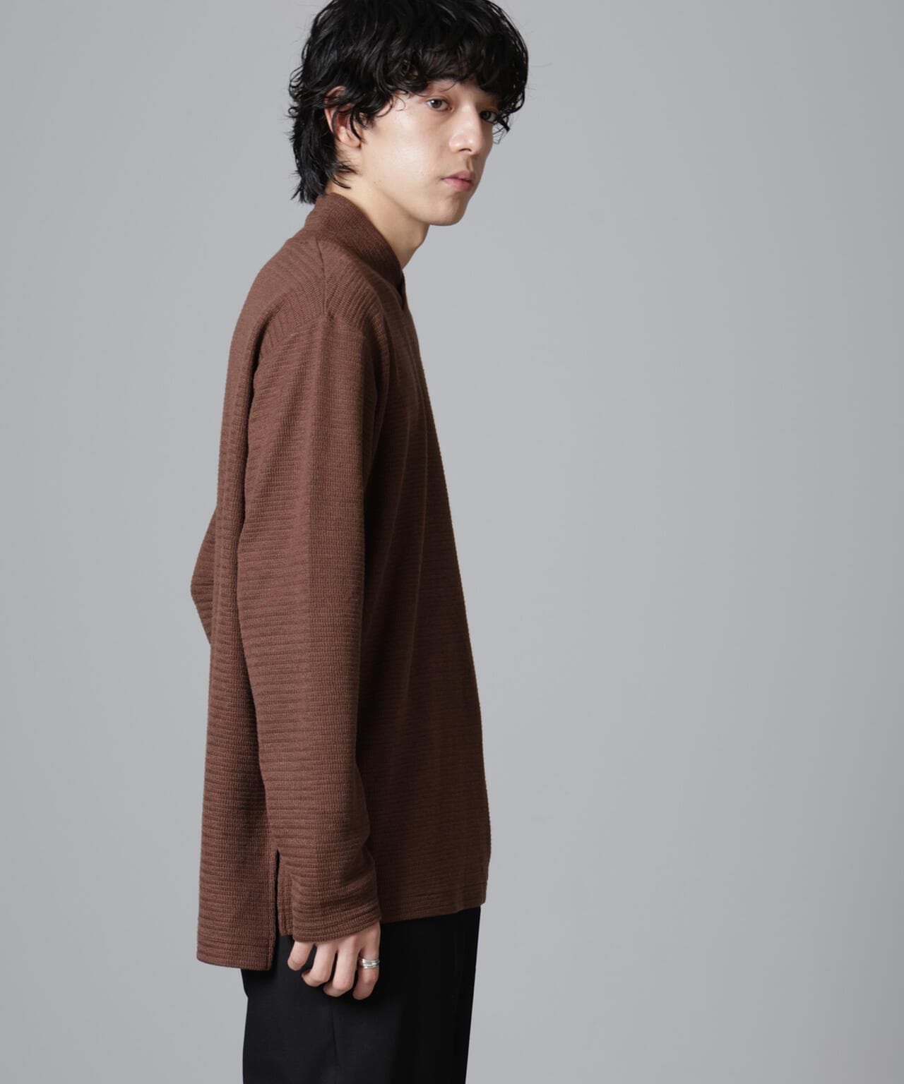 WEB限定/デザインネックサーマルプルオーバー 長袖