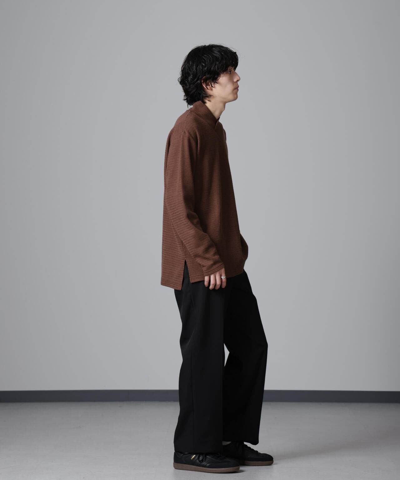 WEB限定/デザインネックサーマルプルオーバー 長袖