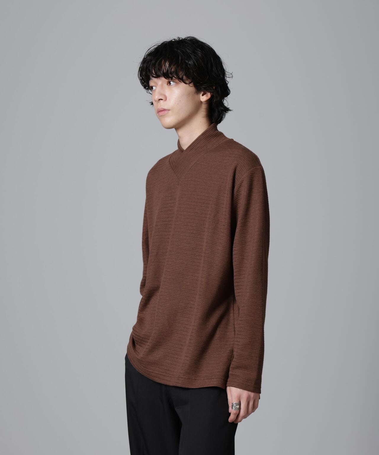 WEB限定/デザインネックサーマルプルオーバー 長袖