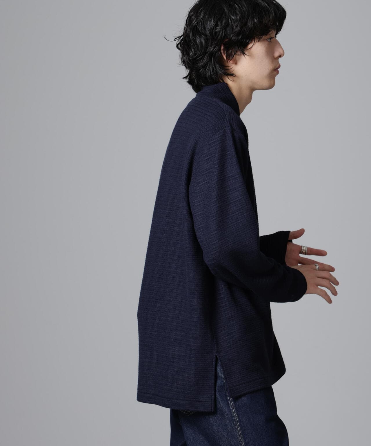 WEB限定/デザインネックサーマルプルオーバー 長袖