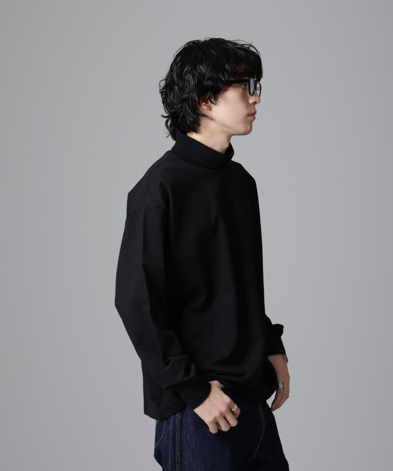 タートルカットミニ裏毛Tシャツ 長袖