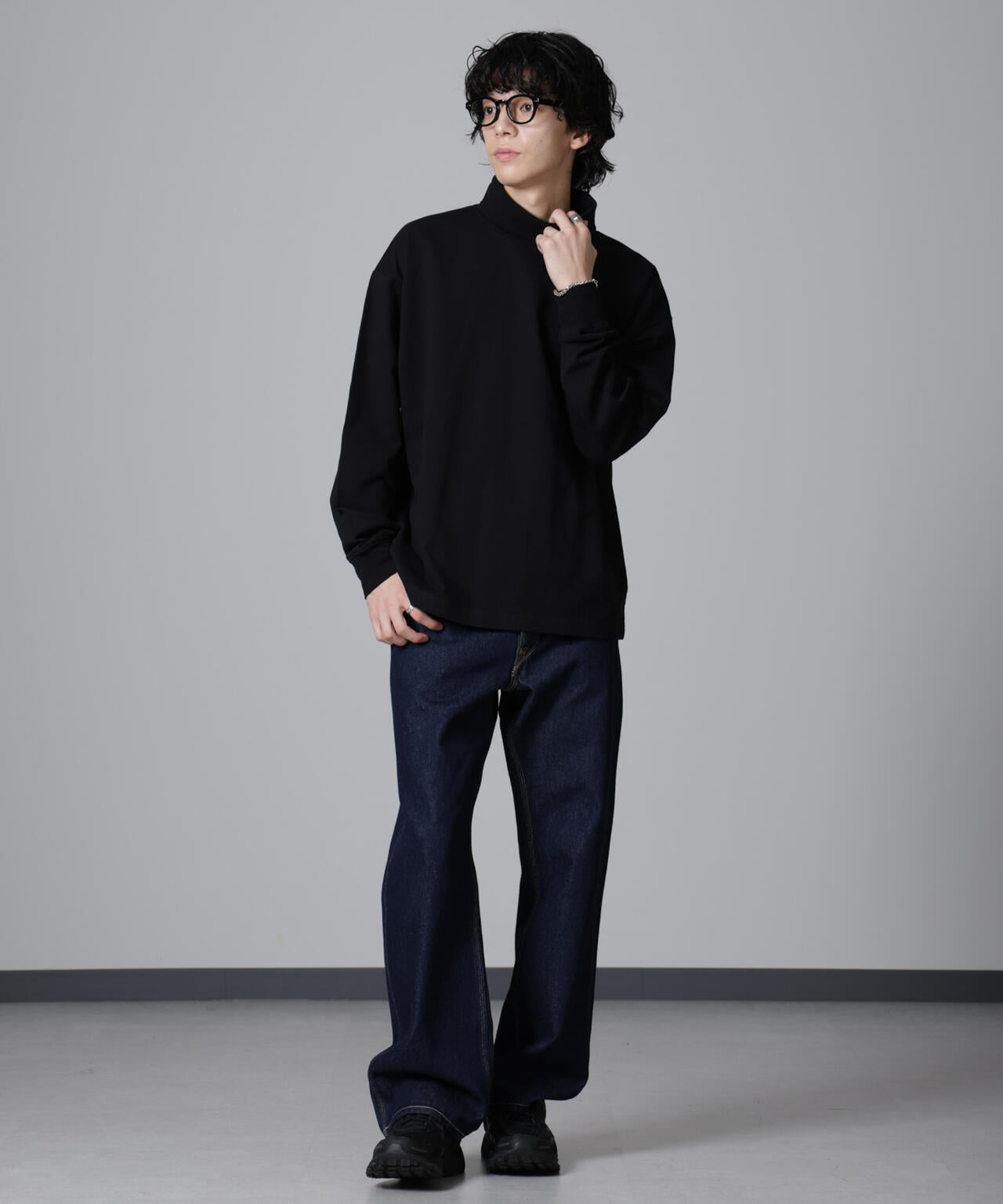 タートルカットミニ裏毛Tシャツ 長袖