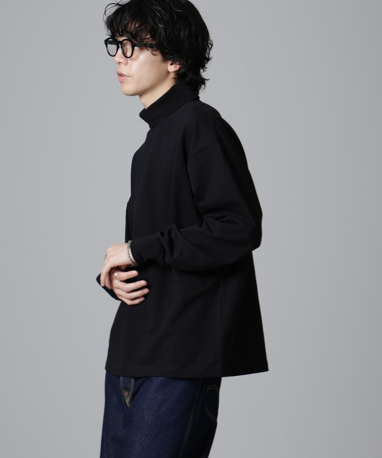タートルカットミニ裏毛Tシャツ 長袖