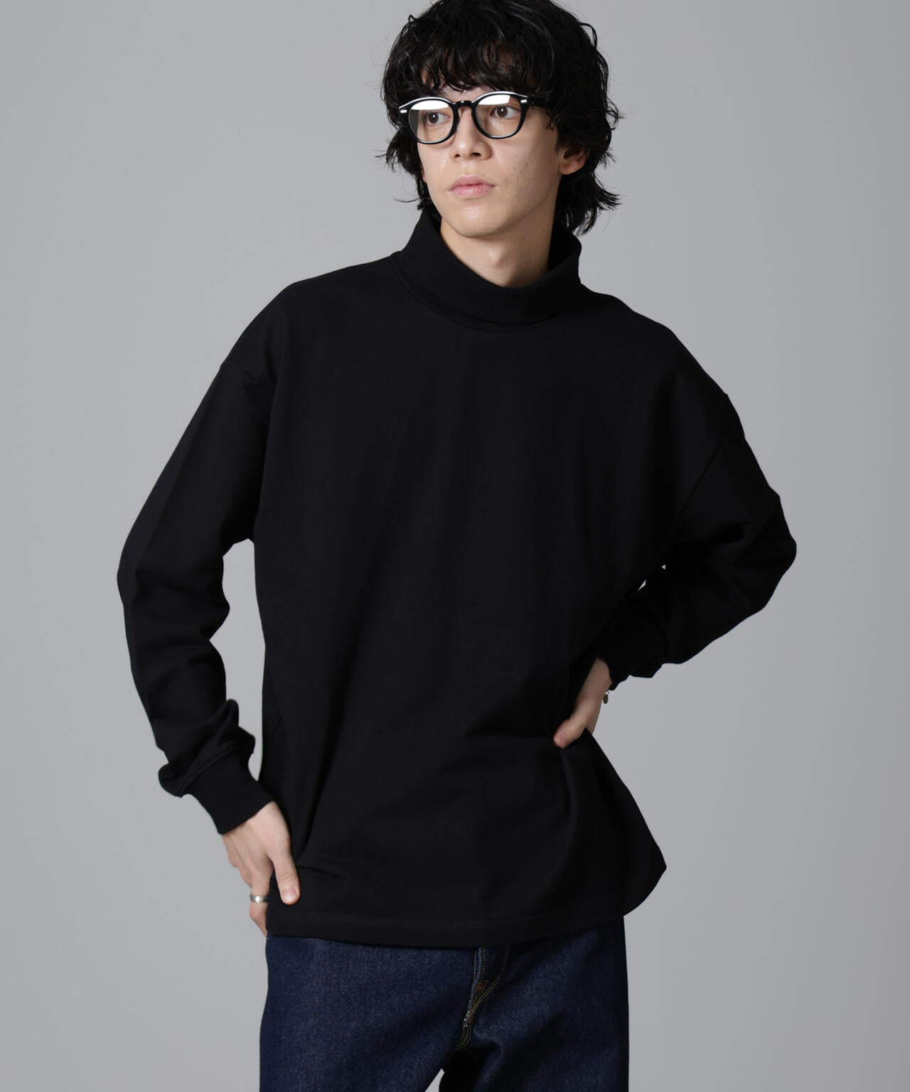 タートルカットミニ裏毛Tシャツ 長袖