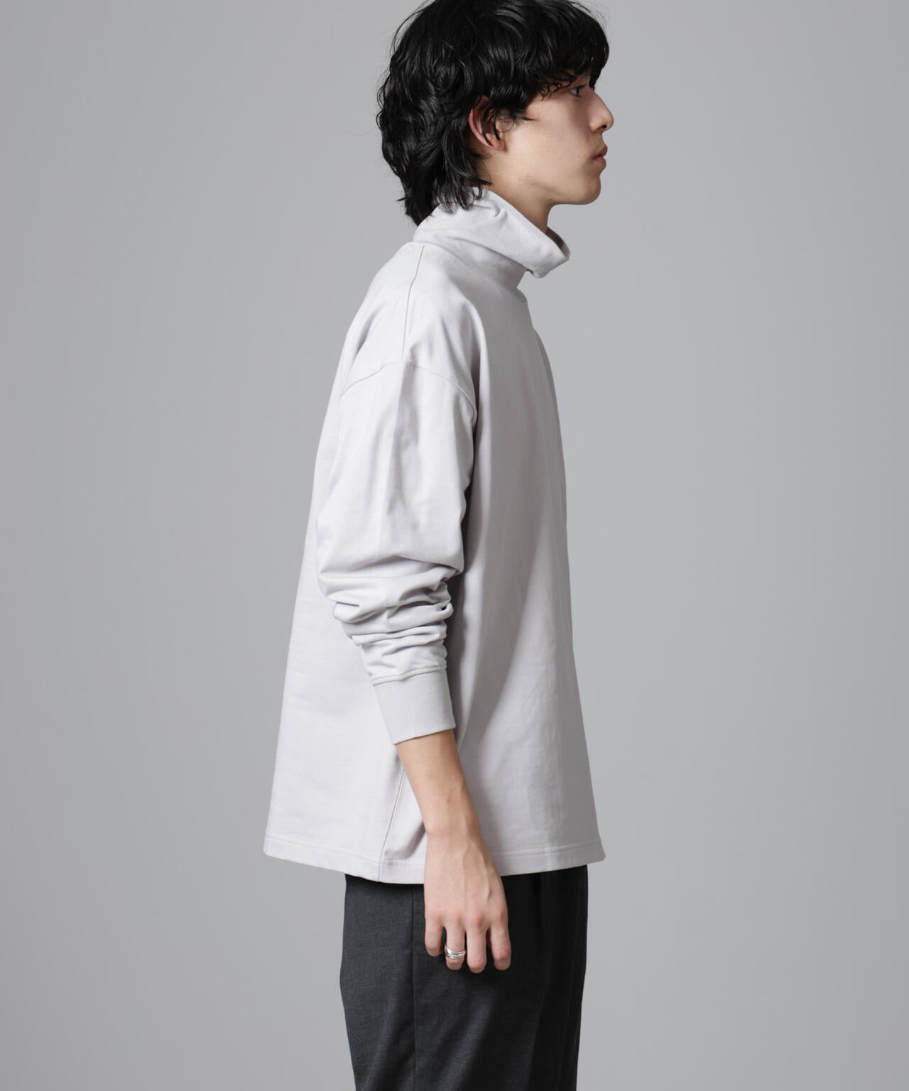 タートルカットミニ裏毛Tシャツ 長袖