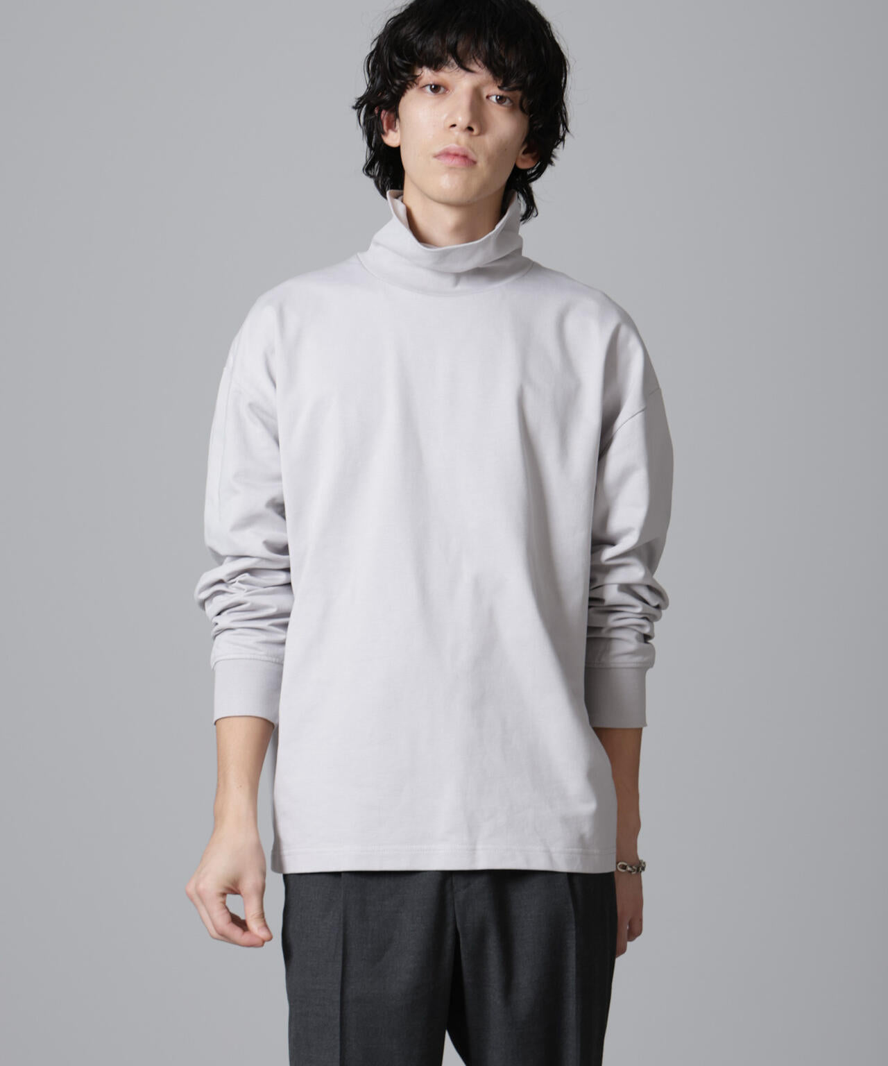 タートルカットミニ裏毛Tシャツ 長袖