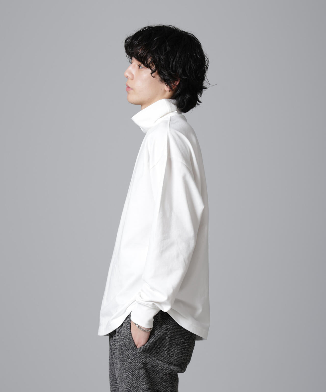 タートルカットミニ裏毛Tシャツ 長袖