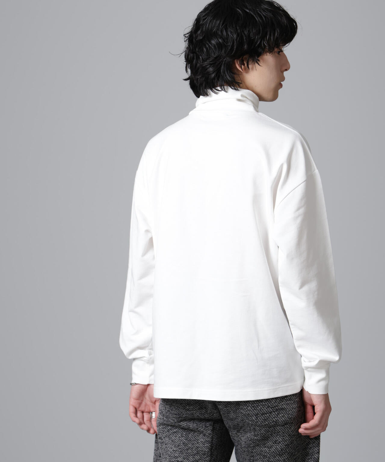 タートルカットミニ裏毛Tシャツ 長袖