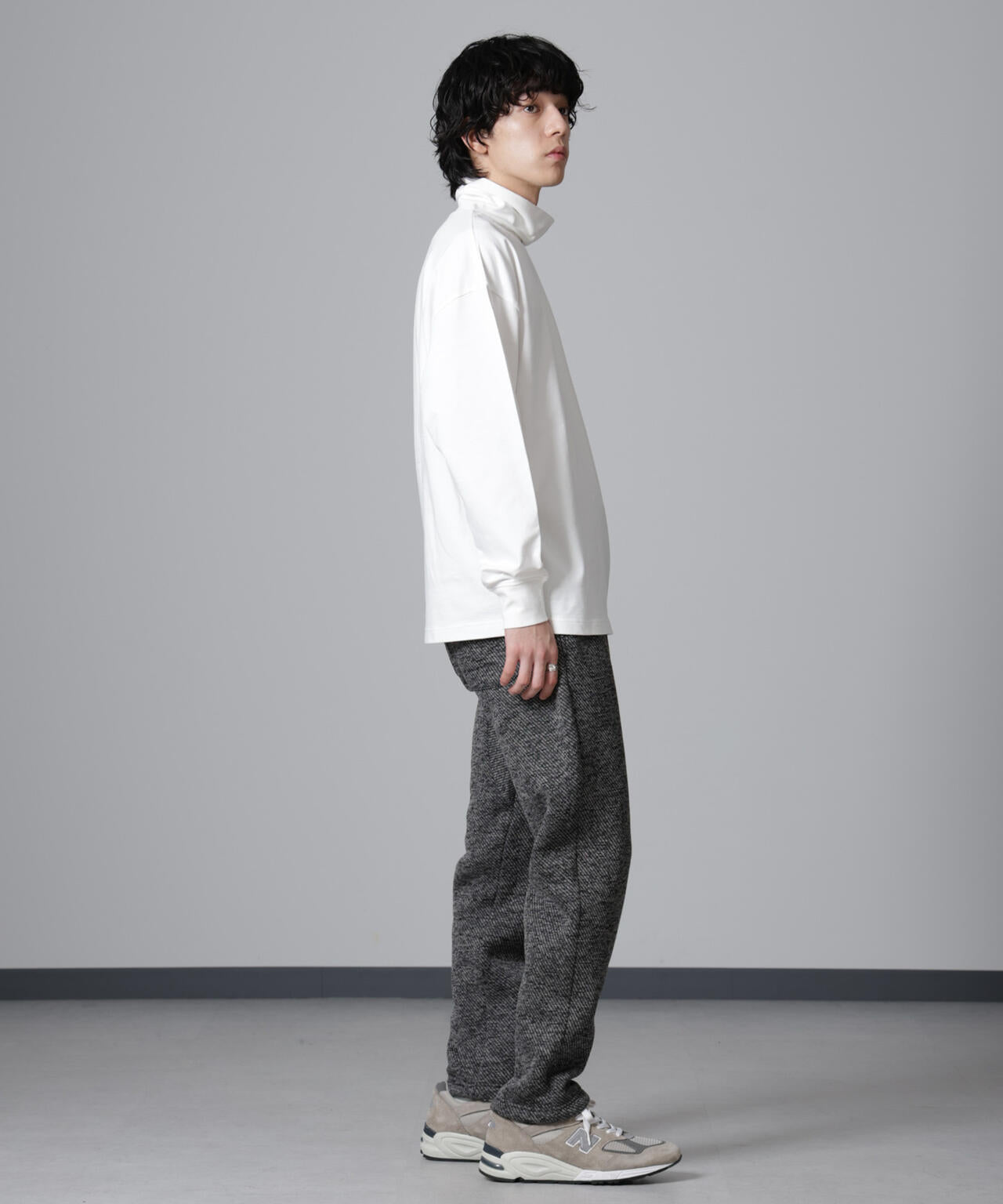タートルカットミニ裏毛Tシャツ 長袖
